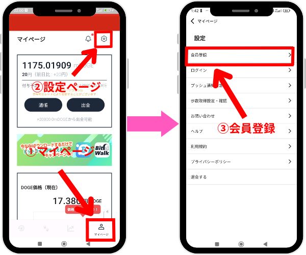 始め方ステップ②会員登録